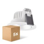 Mehrfachpackung 5x Ledvance LED-Spot Adjust Aluminium Weiß 8W 680lm 36D - 930 Warmweiß | Ausschnitt 68mm - IP20 - Höchste Farbwiedergabe - Dimmbar