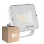 Mehrfachpackung 8x Ledvance LED-Scheinwerfer Kompakt Weiß 20W 2000lm 100D - 840 Kaltweiß | IP65 - Symmetrisch 