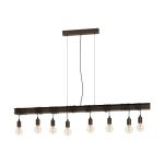 Eglo Pendelleuchte Townshend 4 Stahl Braun Schwarz | IP20 - Geeignet für 8x E27 