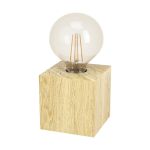 Eglo Tischlampe Prestwick 2 Holz Braun | IP20 - Geeignet für 1x E27 