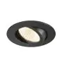 SLV New Tria 68 Spot Aluminium Schwarz Rund 8.3W 750lm 60D - 930 Warmweiß | Ausschnitt 68mm -  Höchste Farbwiedergabe - Dimmbar 