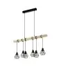 Eglo Pendelleuchte Townshend 5 Stahl Holz Schwarz | IP20 - Geeignet für 6x E27 