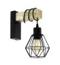 Eglo Wandleuchte Townshend 5 Stahl Holz Schwarz | IP20 - Geeignet für 1x E27 