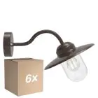 Mehrfachpackung 6x Nordlux Luxembourg Wandleuchte Metall und Glas Rostig | IP54 - Geeignet für E27
